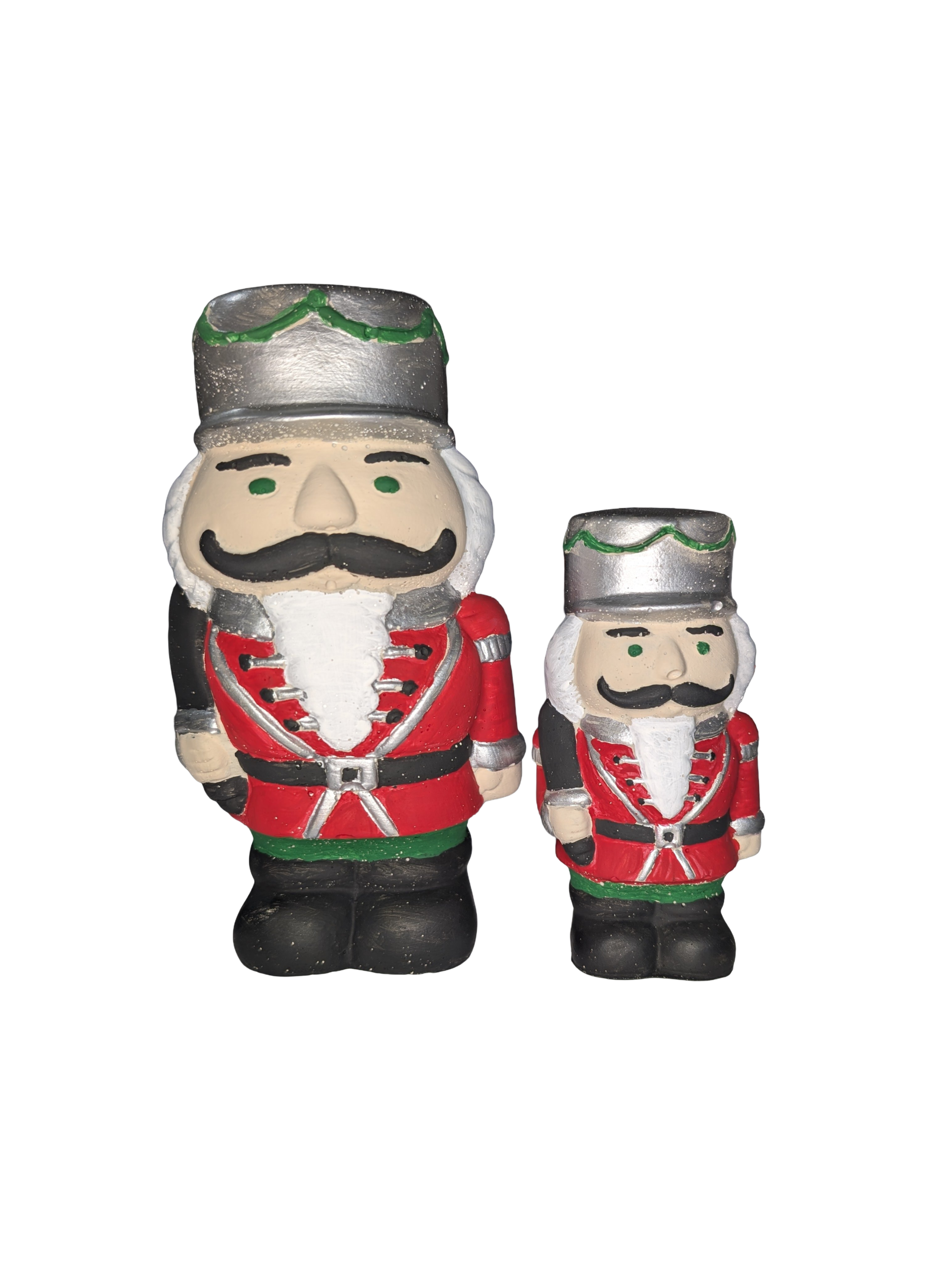Handmade Concrete Nutcracker Figurines | Paintable or Hand-Painted Christmas Decor | Modern Holiday Shelf Accent | Unique Nutcracker Gift