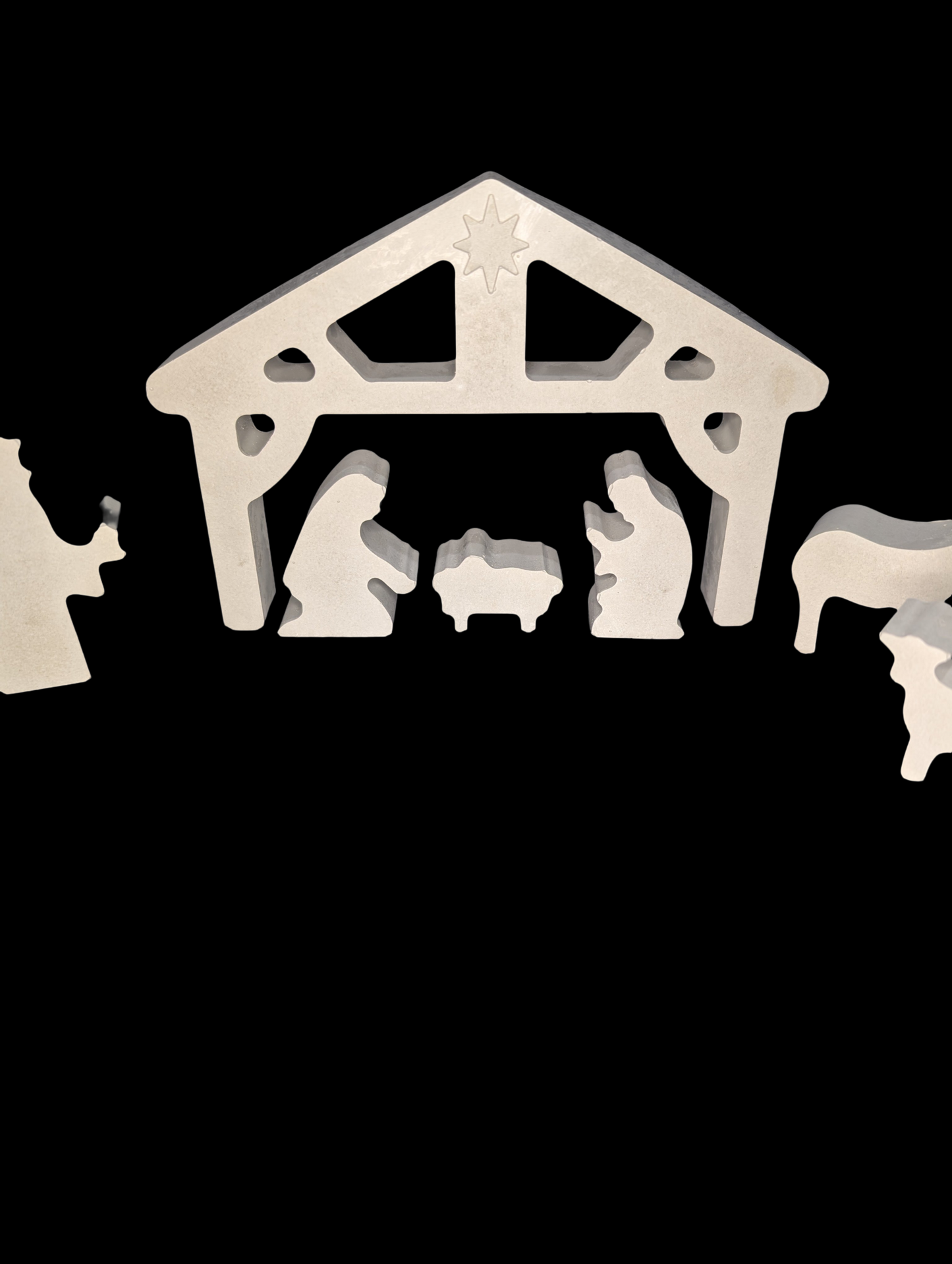 Minimalist Concrete Nativity Set | Modern 9-Piece Christmas Scene | Handmade Natural Concrete Holiday Décor | Neutral Manger Display