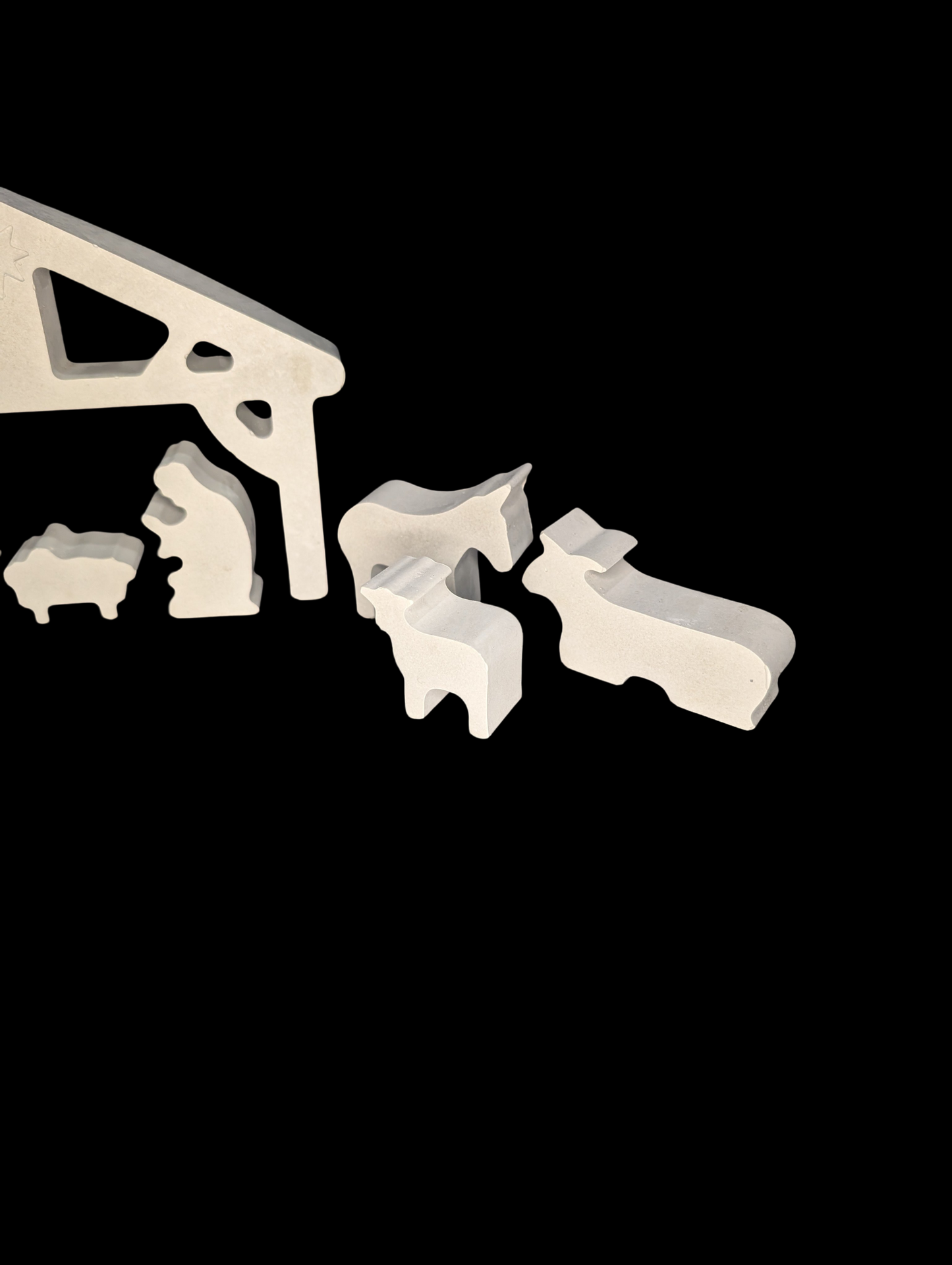 Minimalist Concrete Nativity Set | Modern 9-Piece Christmas Scene | Handmade Natural Concrete Holiday Décor | Neutral Manger Display