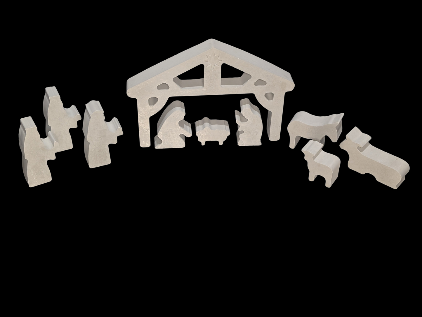 Minimalist Concrete Nativity Set | Modern 9-Piece Christmas Scene | Handmade Natural Concrete Holiday Décor | Neutral Manger Display