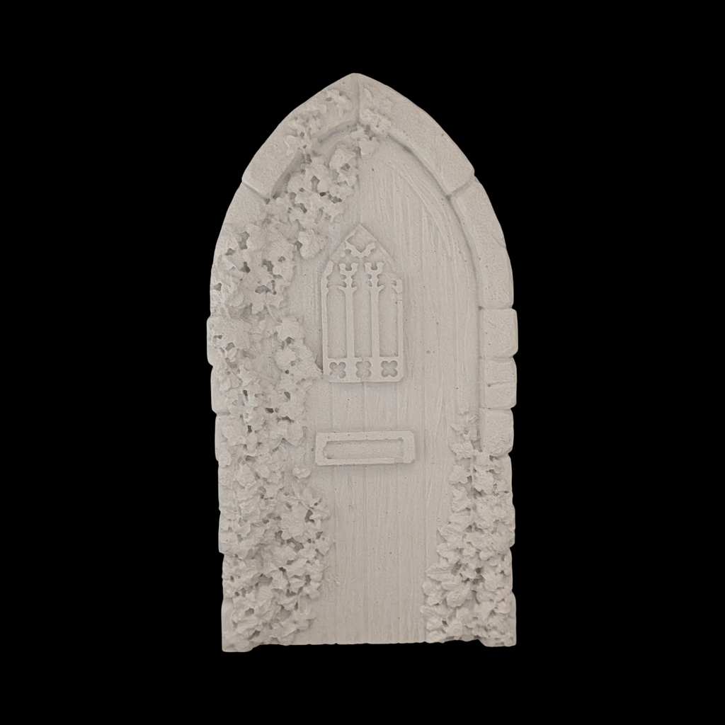 Concrete Fairy House Door, Paint Your Own Baseboard Elf Door, Gothic & Brick Arch Miniature Garden Decor, Whimsical DIY Craft Blanks