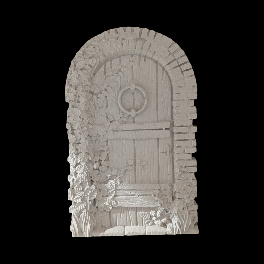 Concrete Fairy House Door, Paint Your Own Baseboard Elf Door, Gothic & Brick Arch Miniature Garden Decor, Whimsical DIY Craft Blanks