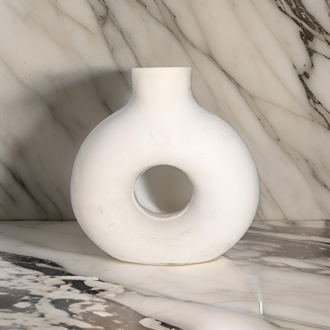 Concrete Donut Shaped Vase