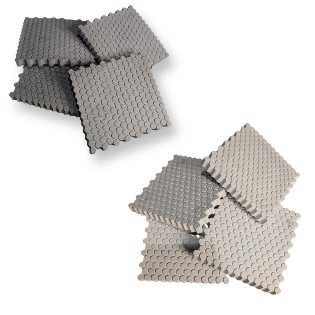 HexGrip Concrete Coasters – Modern Textured Drink Coasters, Minimalist Cement Coasters for Home & Office