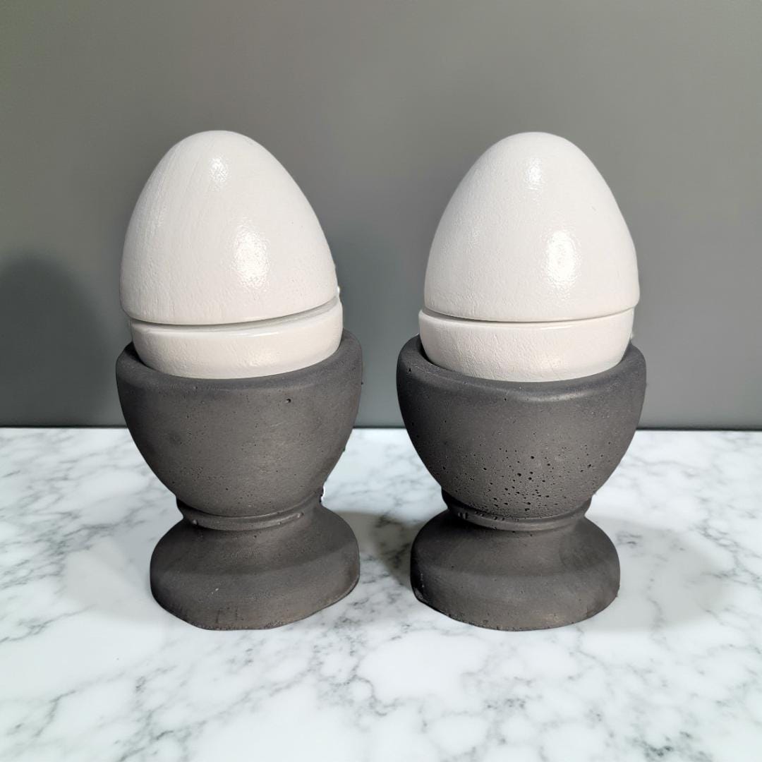 Concrete Egg Holder- Modern Minimalist Egg Cup (Set of 2, 4 or 6)