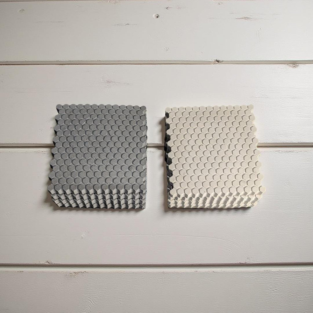 HexGrip Concrete Coasters – Modern Textured Drink Coasters, Minimalist Cement Coasters for Home & Office