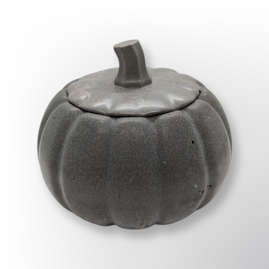 Concrete Pumpkin Trinket Jar