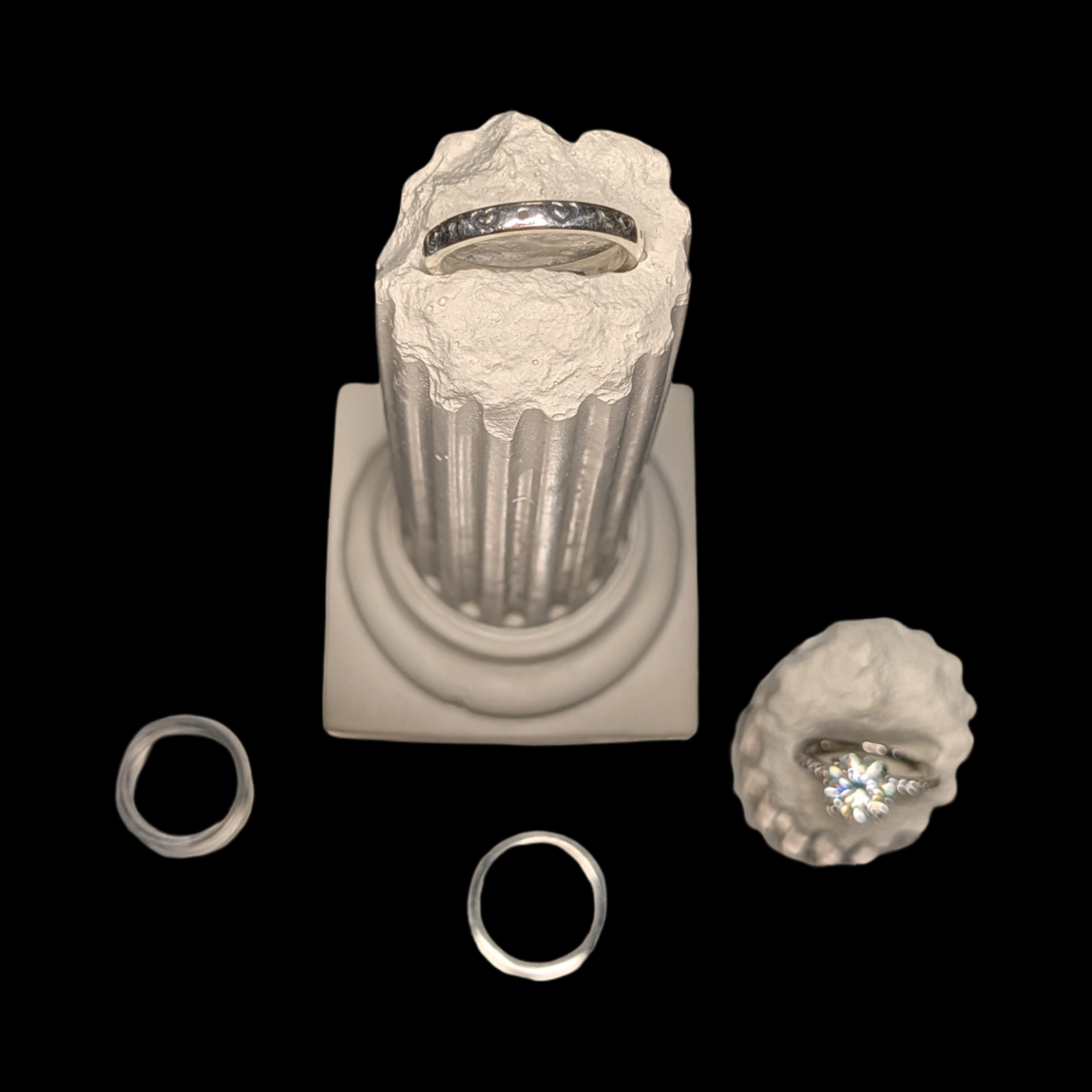 Concrete Column Ring Holder • Roman Pillar Jewelry Display • Ancient Greece Styling Flat Lay Prop for Wedding Photography • Minimalist Ring Stand