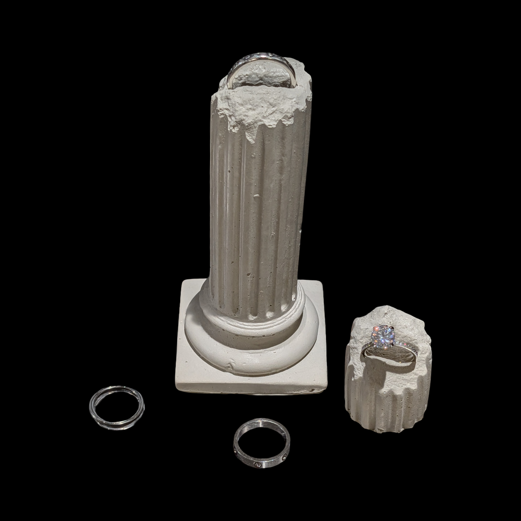 Concrete Column Ring Holder • Roman Pillar Jewelry Display • Ancient Greece Styling Flat Lay Prop for Wedding Photography • Minimalist Ring Stand