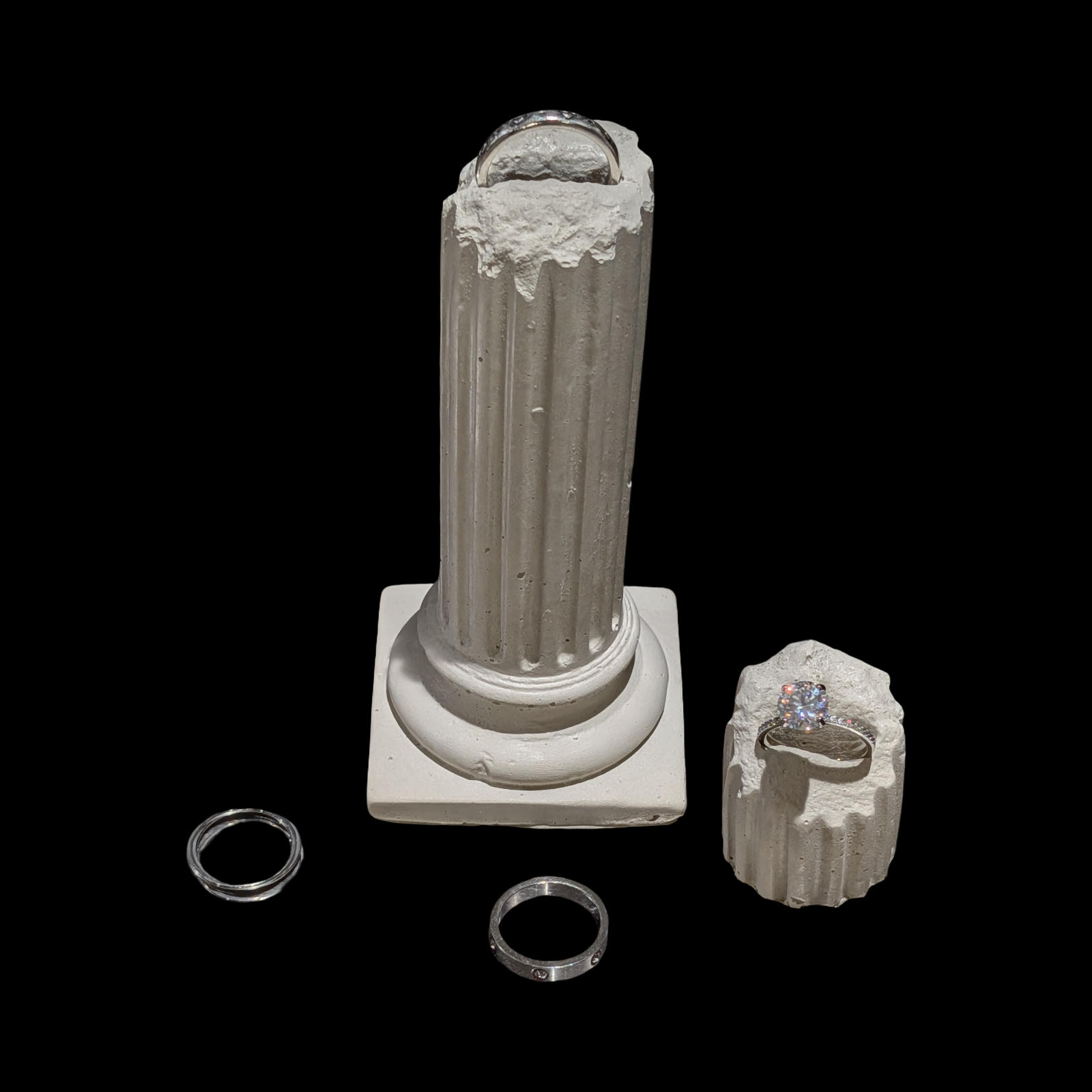 Concrete Column Ring Holder • Roman Pillar Jewelry Display • Ancient Greece Styling Flat Lay Prop for Wedding Photography • Minimalist Ring Stand