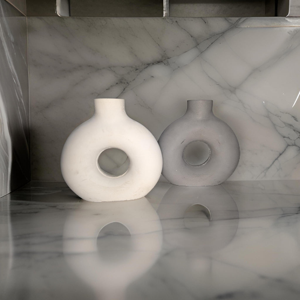 Concrete Donut Shaped Vase