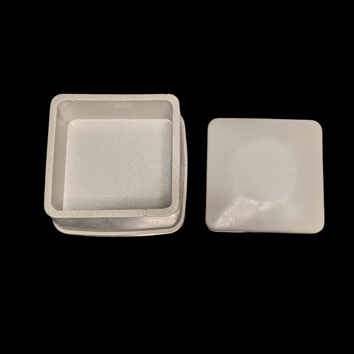 Concrete Jewelry Box with Lid, 3.15" Minimalist Trinket Box, Modern Square Cement Catchall, Ring Dish & Keepsake Container, Desk Organizer