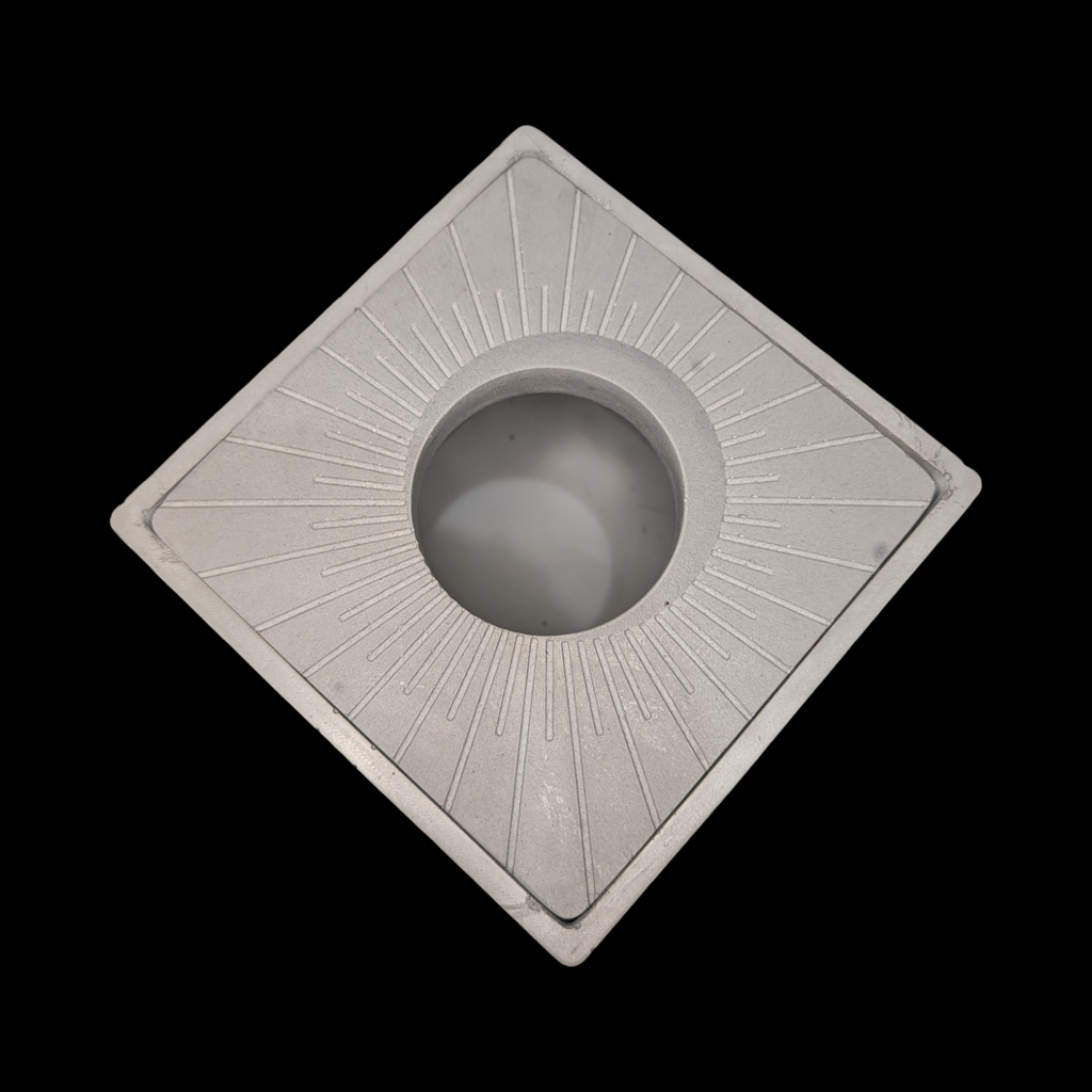 Modern Concrete Tissue Holder, Minimalist Square Sunburst Tissue Box with Lid, Industrial Bathroom Decor, Handcrafted Gray Concrete Container