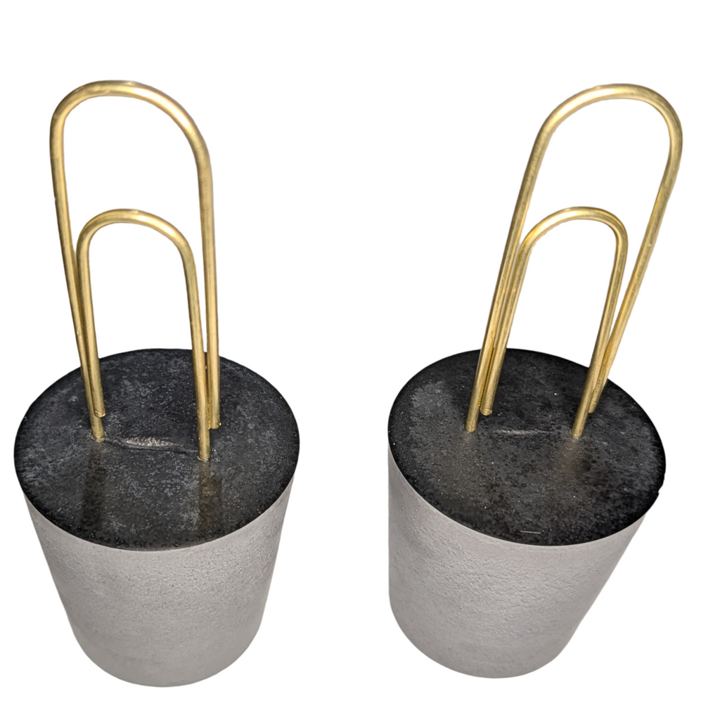 Concrete Photo Holder with Gold Paper Clip, Modern Table Number Holder, Minimalist Desk Card Stand, Wedding Sign & Place Card Display