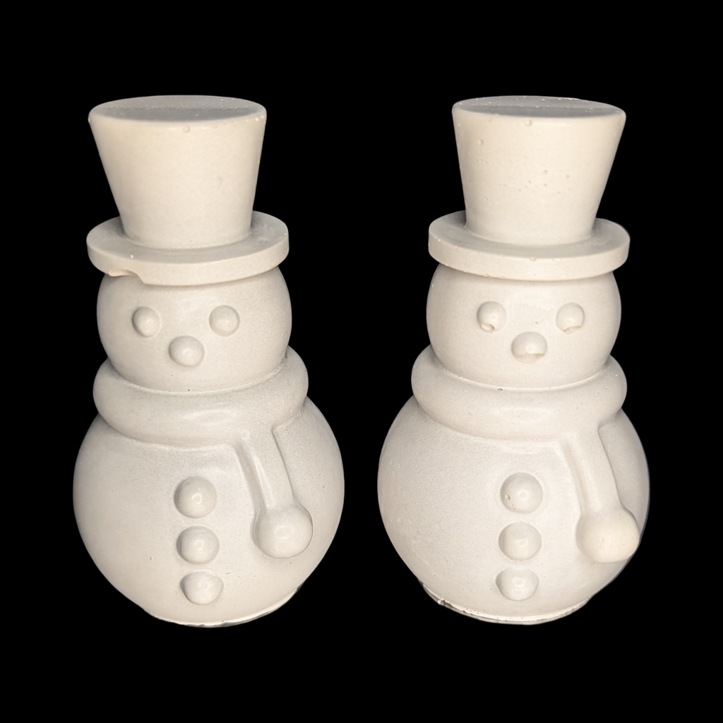 Mini Concrete Snowman Figurine, Paint Your Own Winter DIY Craft, Modern Tiered Tray Decor, Minimalist Holiday Mantel Shelf Accent, Set of 1 or 2