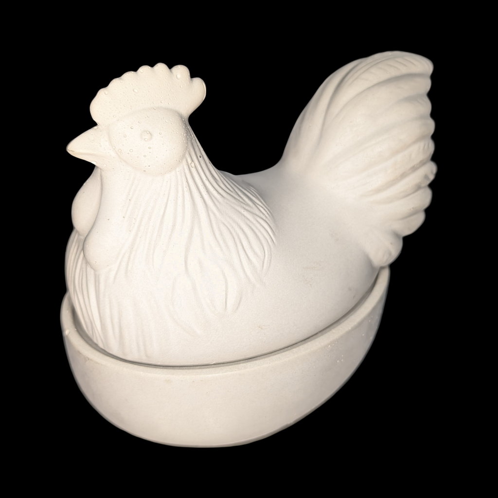 Concrete Chicken Jar with Lid | Hen on Nest Trinket Box | Farmhouse Salt Cellar & Jewelry Dish | Modern Rustic Kitchen Decor