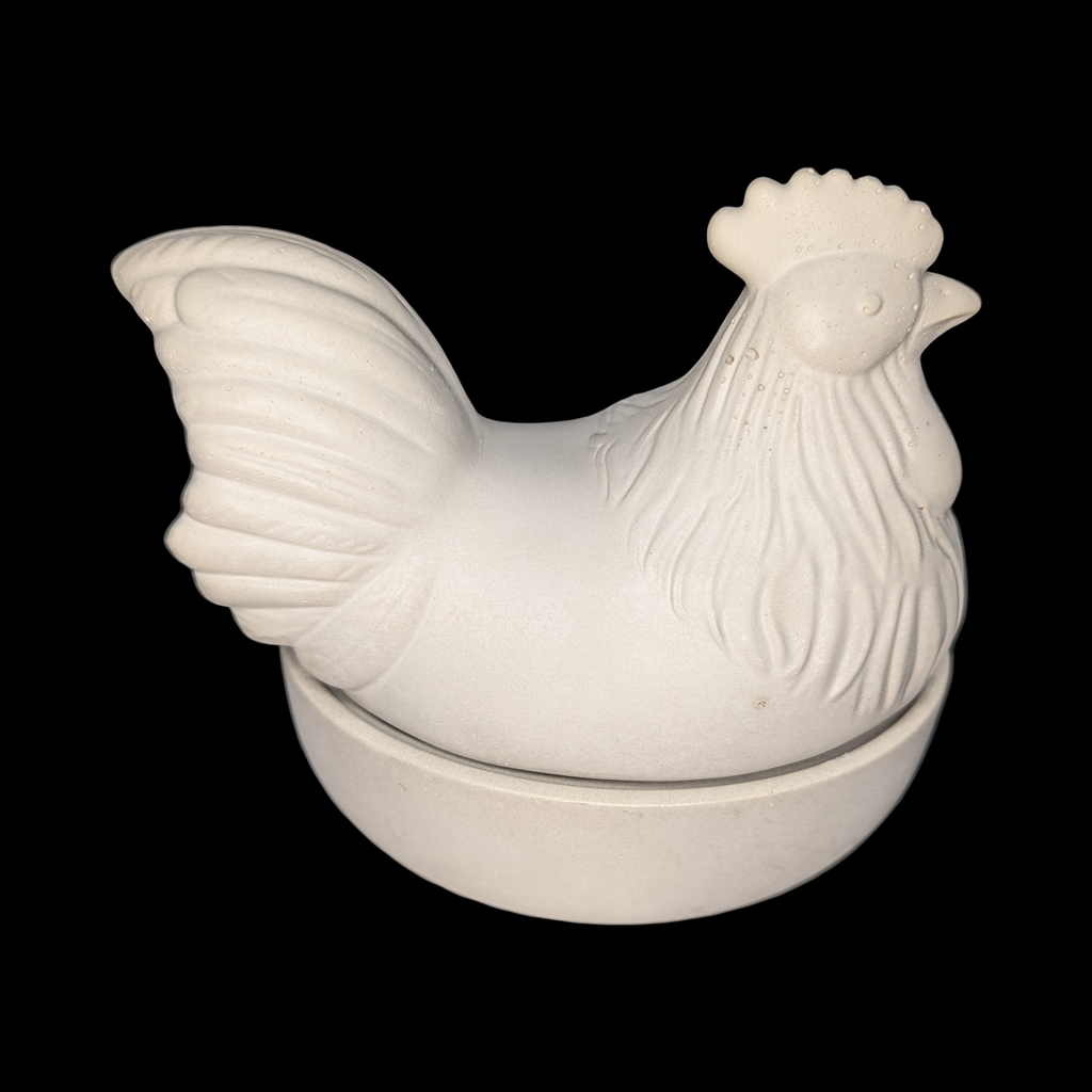 Concrete Chicken Jar with Lid | Hen on Nest Trinket Box | Farmhouse Salt Cellar & Jewelry Dish | Modern Rustic Kitchen Decor