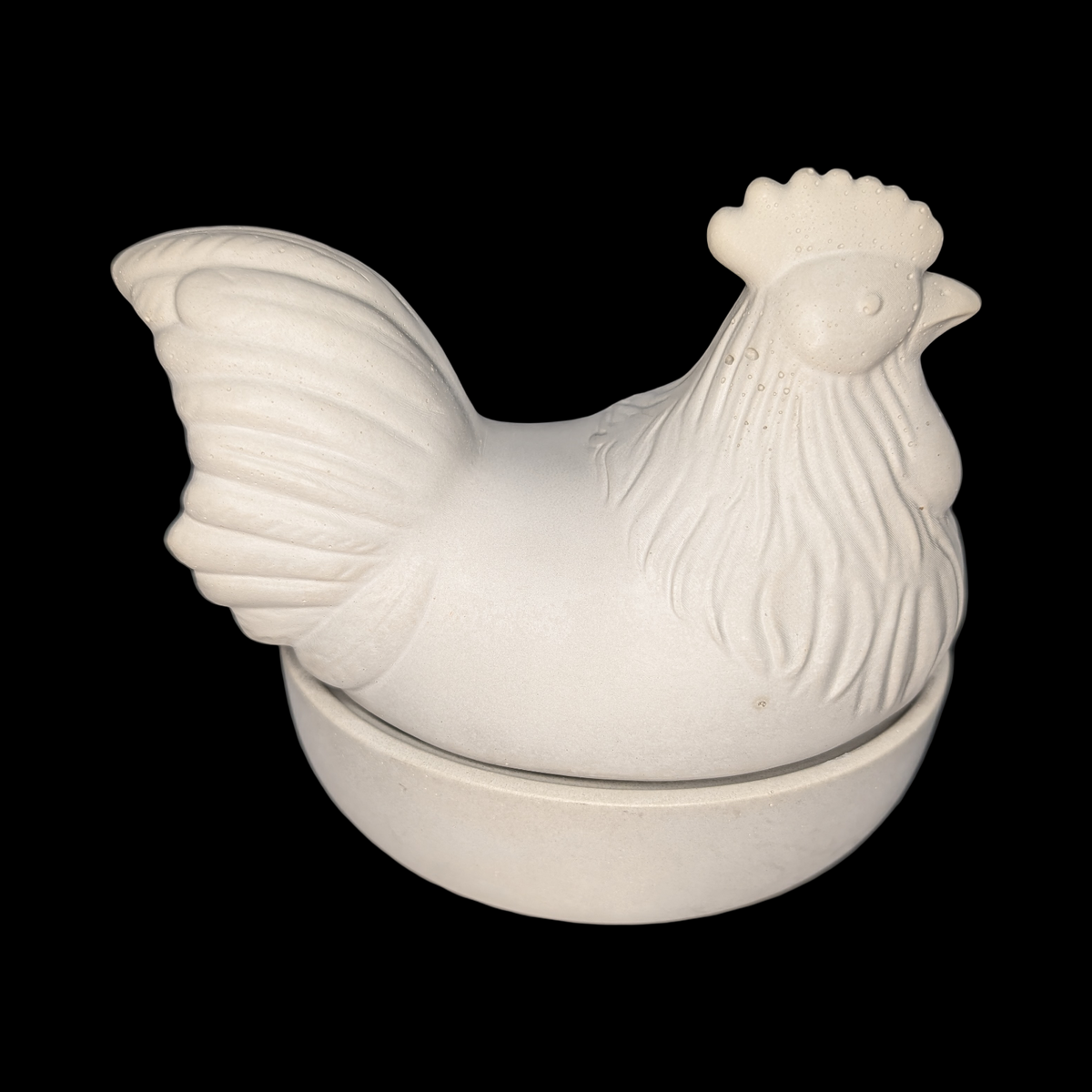 Concrete Chicken Jar with Lid | Hen on Nest Trinket Box | Farmhouse Salt Cellar & Jewelry Dish | Modern Rustic Kitchen Decor