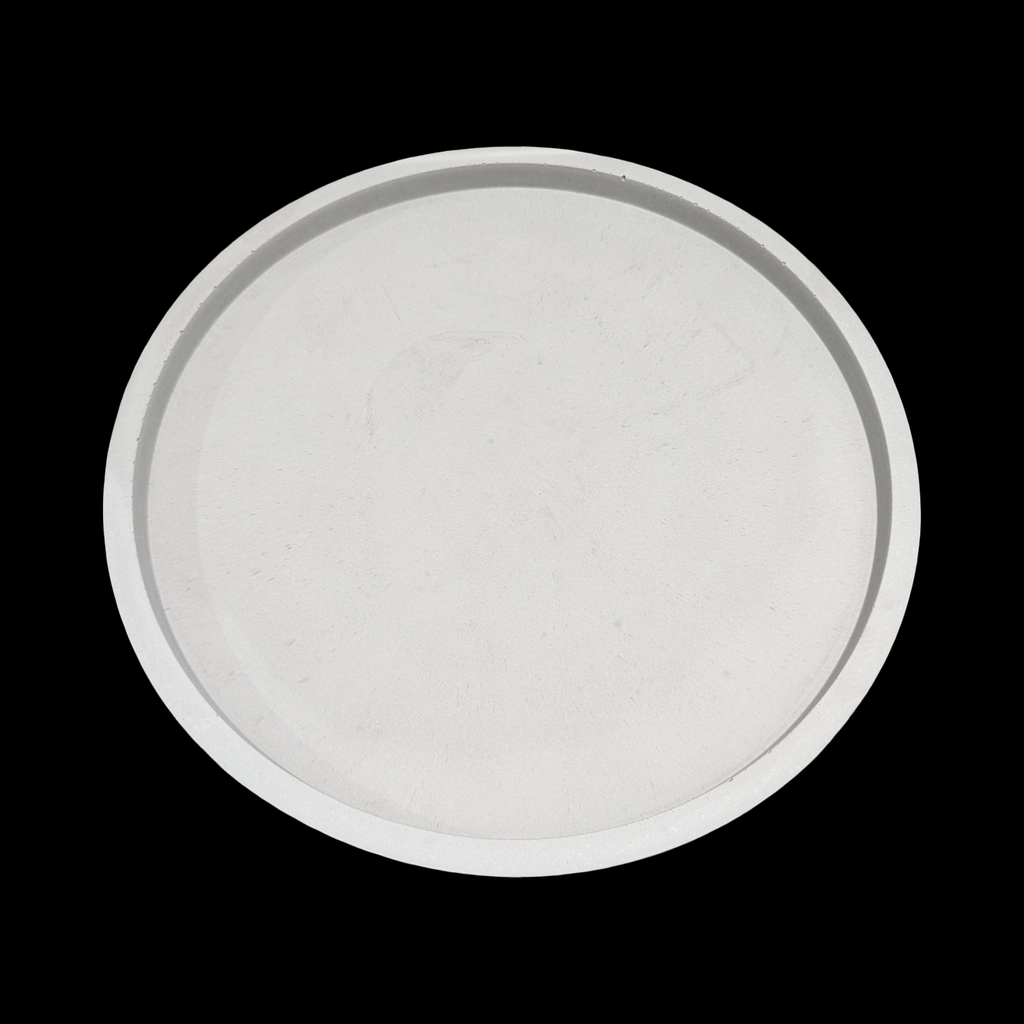 Large 15.5" Concrete Round Tray, Modern Light Gray Decorative Centerpiece, Minimalist Coffee Table Catchall, Cement Vanity & Candle Riser Platter