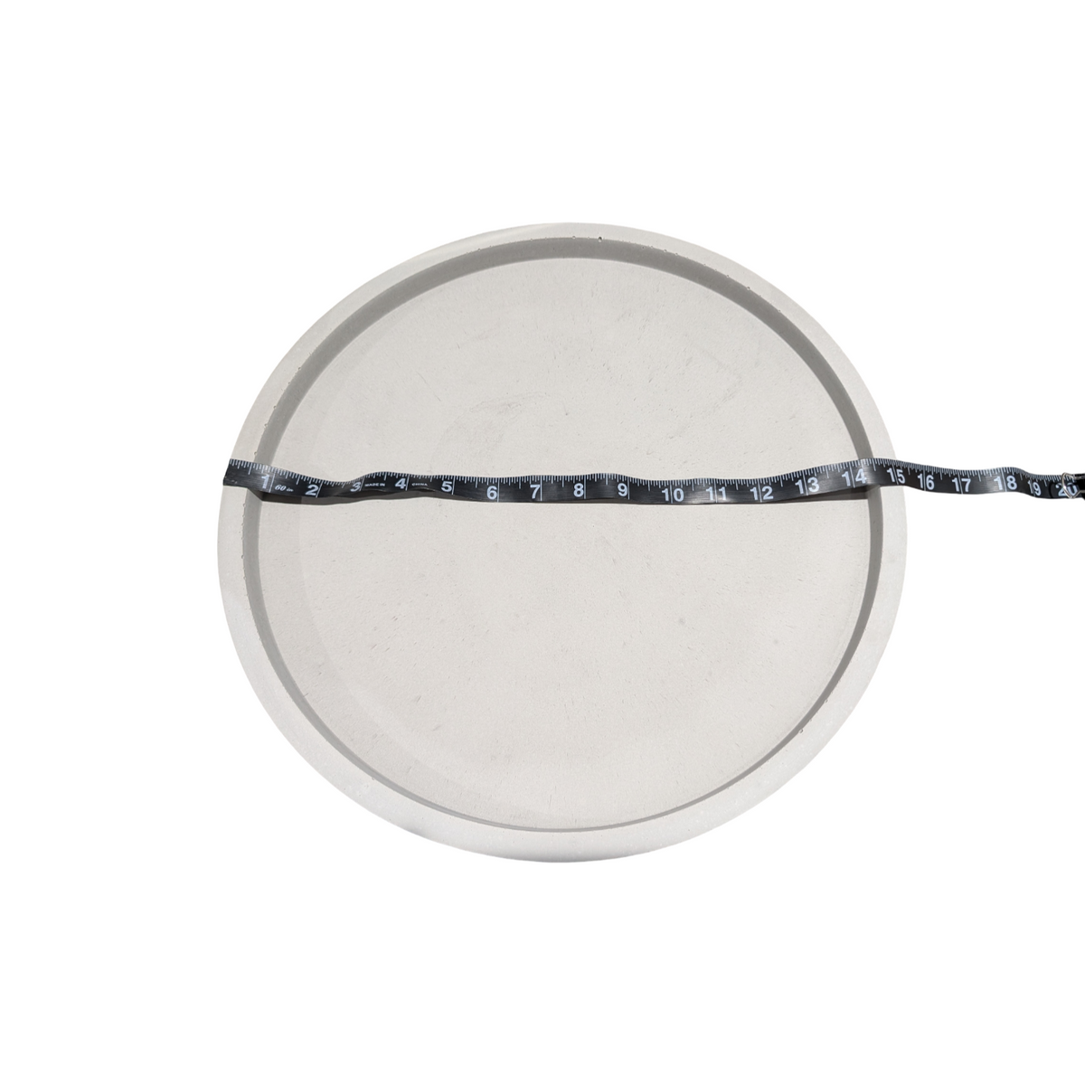 Large 15.5" Concrete Round Tray, Modern Light Gray Decorative Centerpiece, Minimalist Coffee Table Catchall, Cement Vanity & Candle Riser Platter