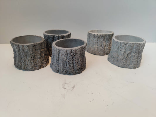 Handmade Concrete Tree Stump Planter