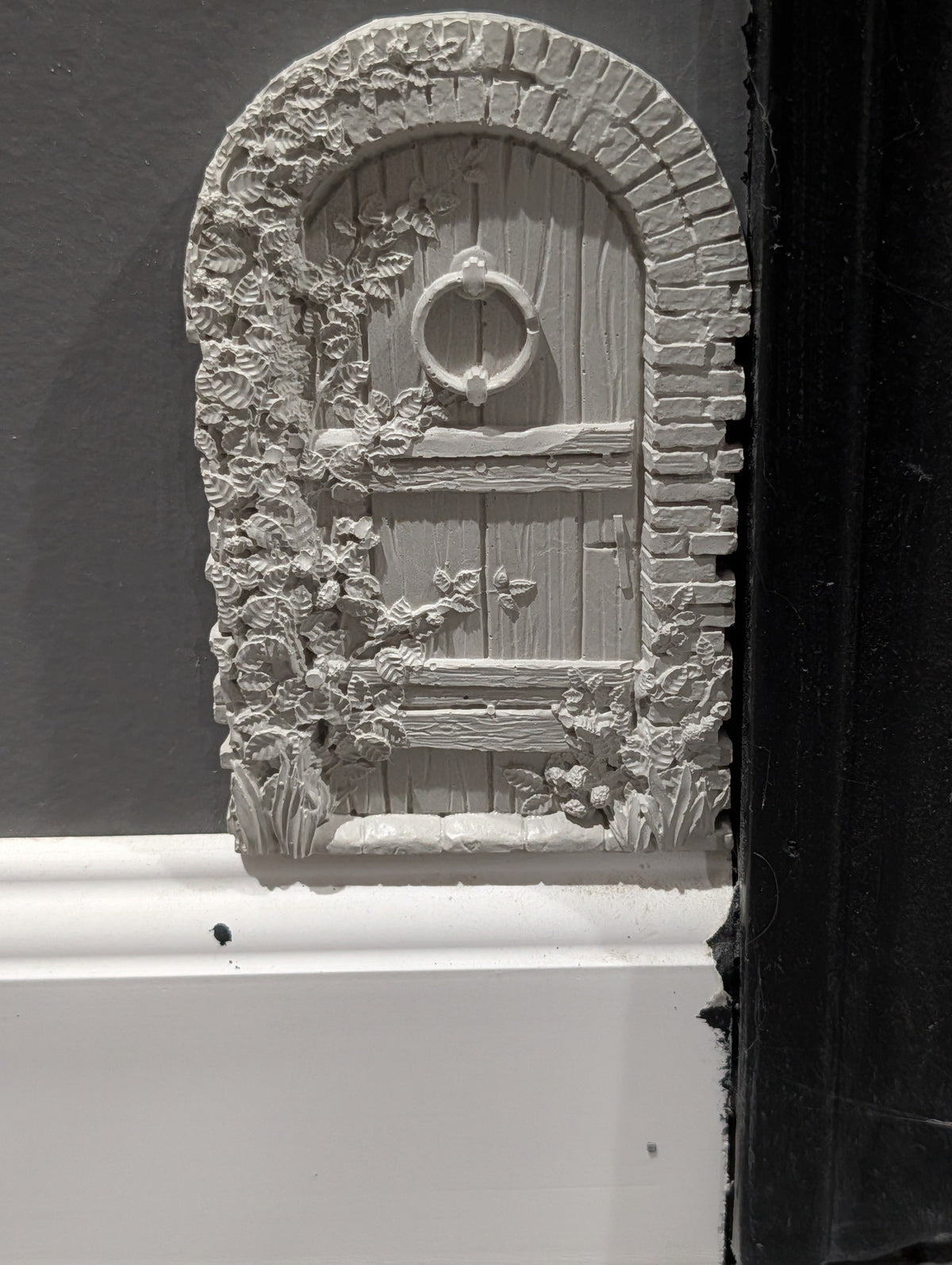 Concrete Fairy House Door, Paint Your Own Baseboard Elf Door, Gothic & Brick Arch Miniature Garden Decor, Whimsical DIY Craft Blanks