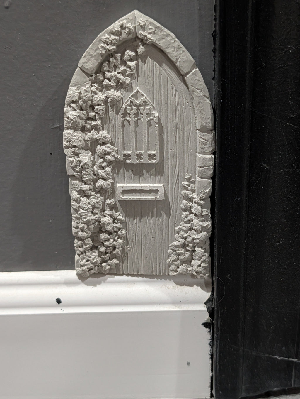 Concrete Fairy House Door, Paint Your Own Baseboard Elf Door, Gothic & Brick Arch Miniature Garden Decor, Whimsical DIY Craft Blanks