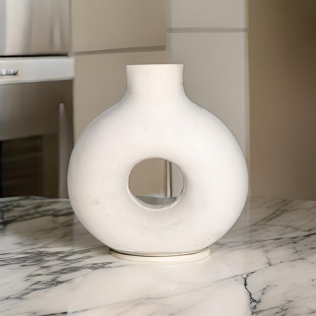 Concrete Donut Shaped Vase