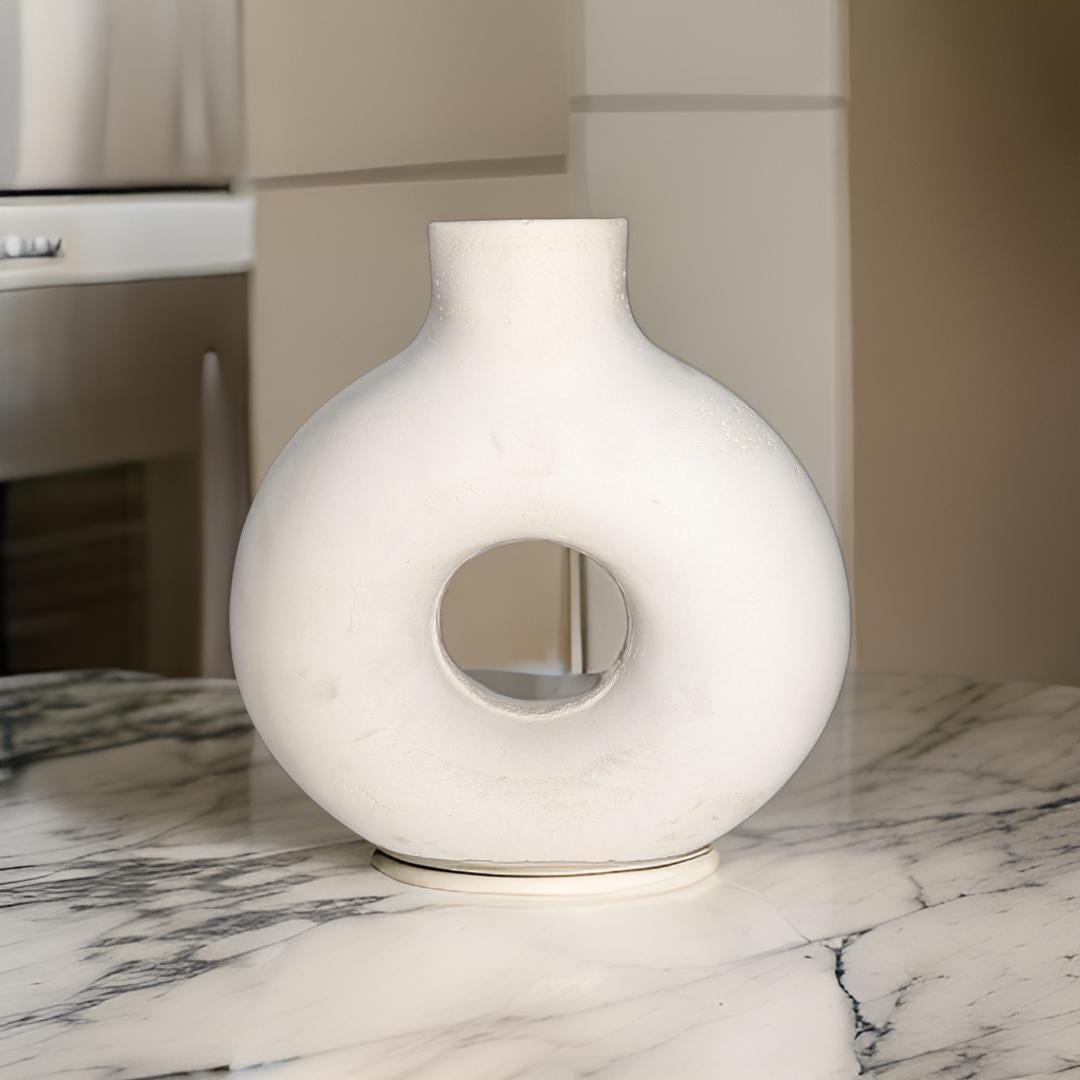 Concrete Donut Shaped Vase