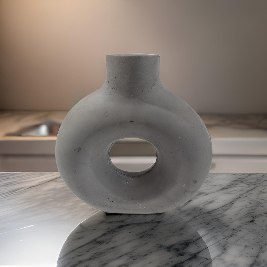 Concrete Donut Shaped Vase