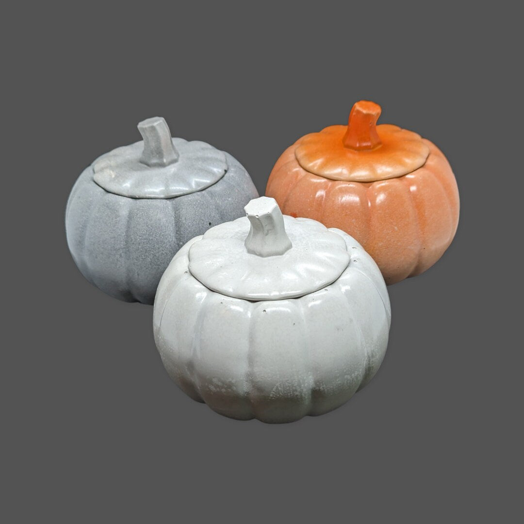 Concrete Pumpkin Trinket Jar
