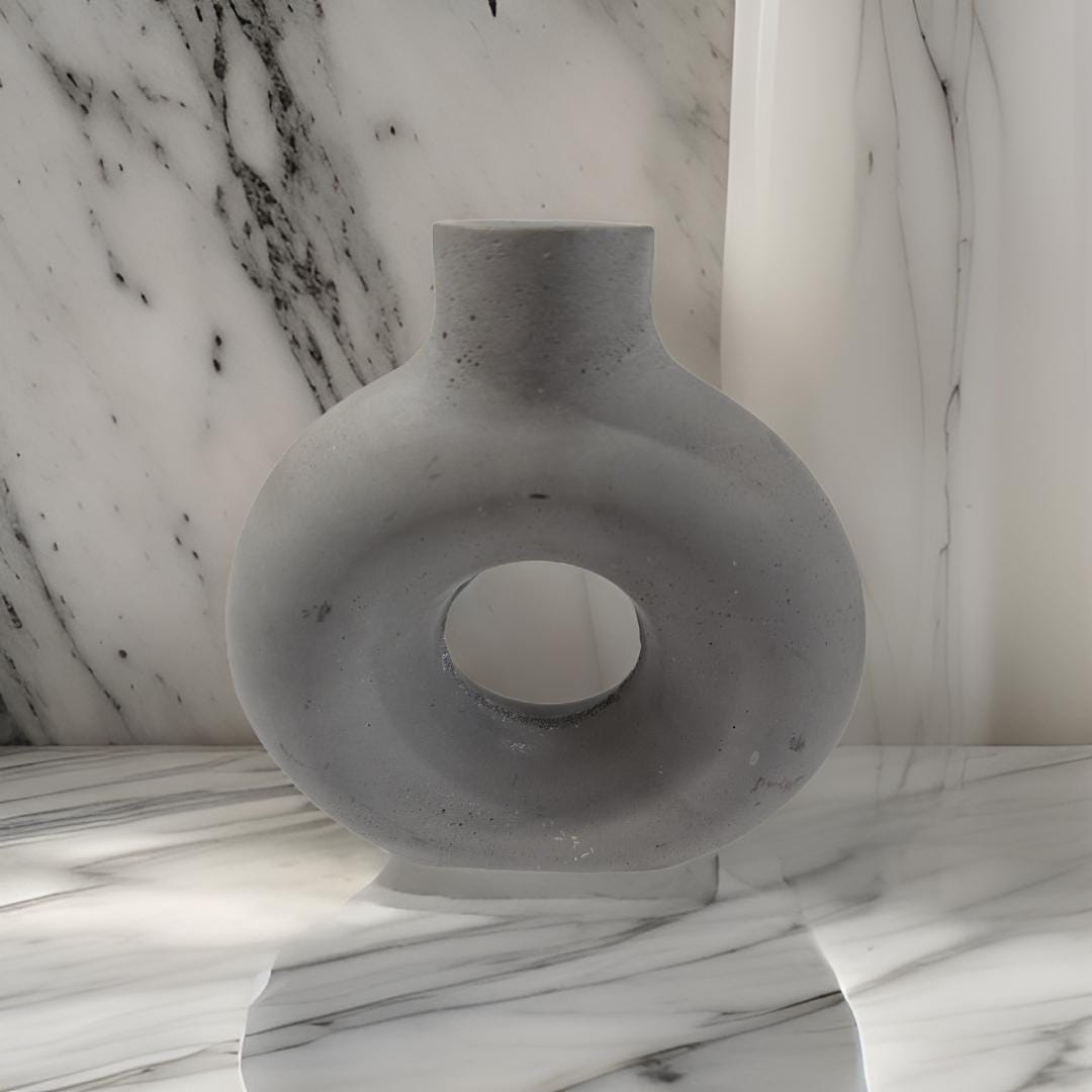 Concrete Donut Shaped Vase