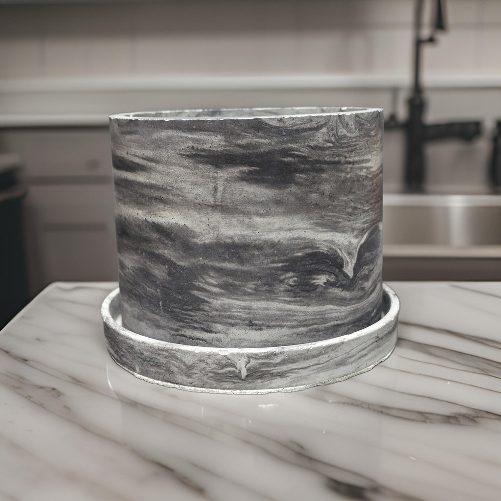 6 Inch Marble Concrete Planter