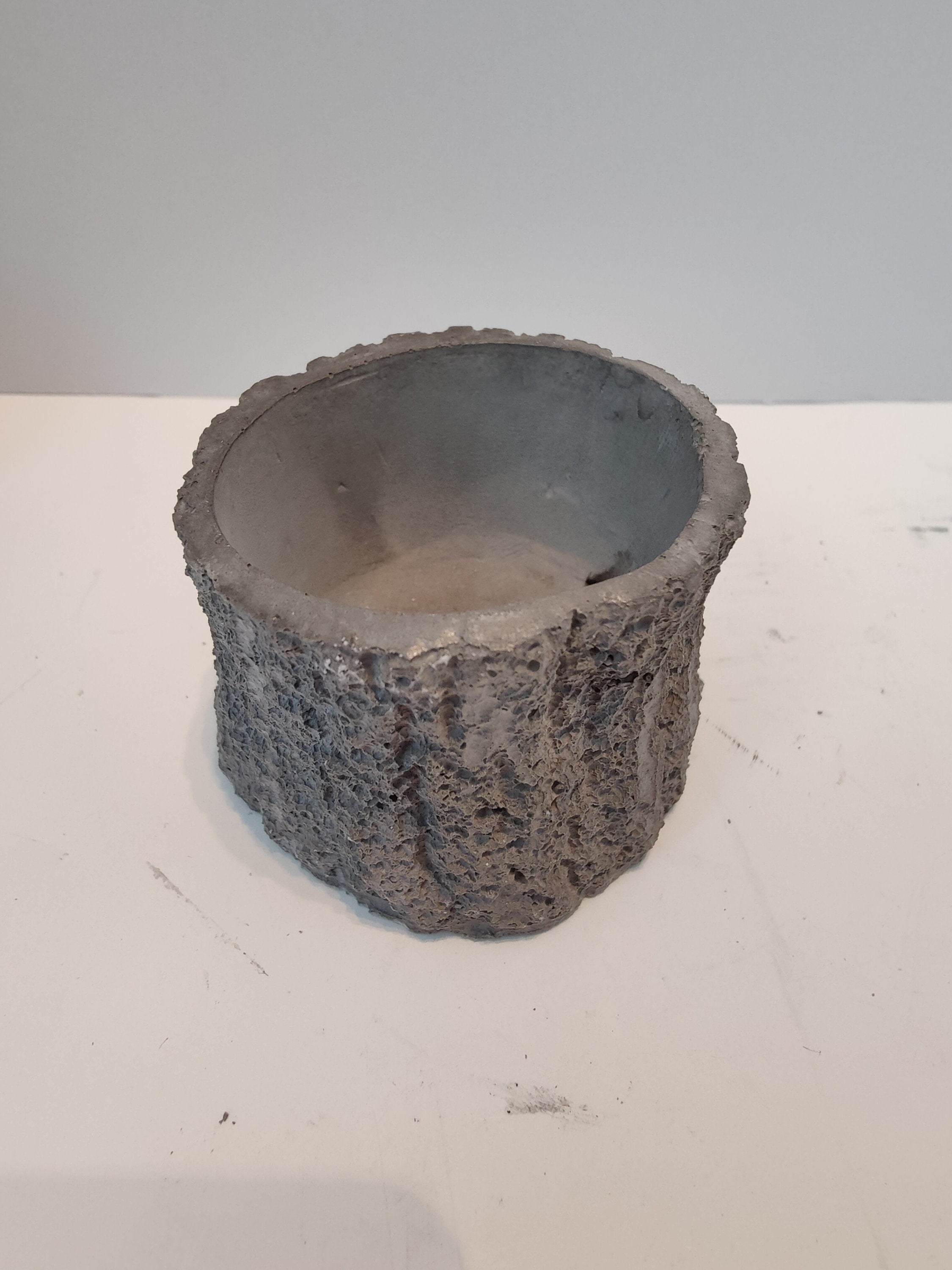 Handmade Concrete Tree Stump Planter
