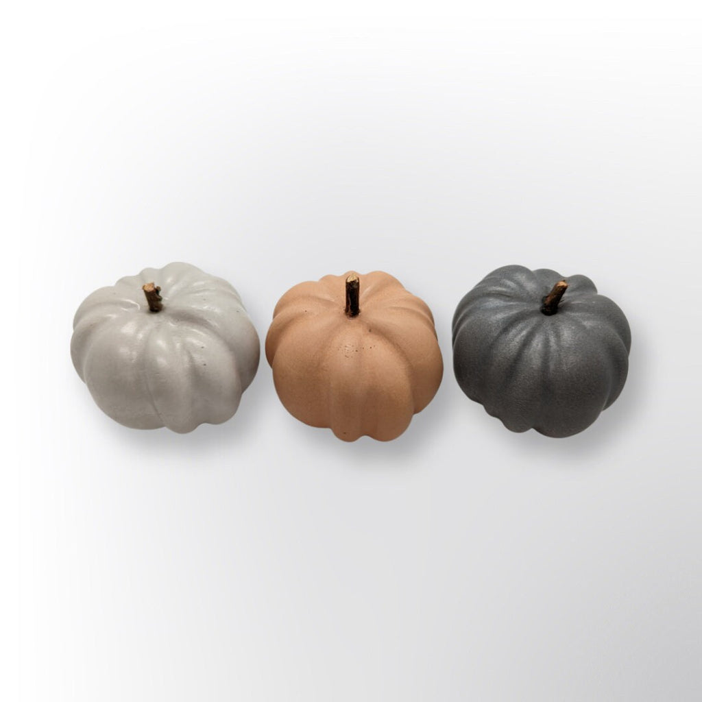 Concrete Pumpkin With Wooden Stem