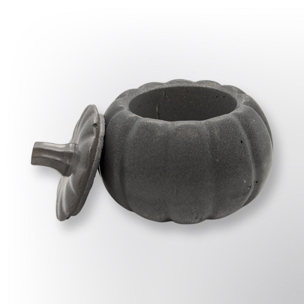 Concrete Pumpkin Trinket Jar
