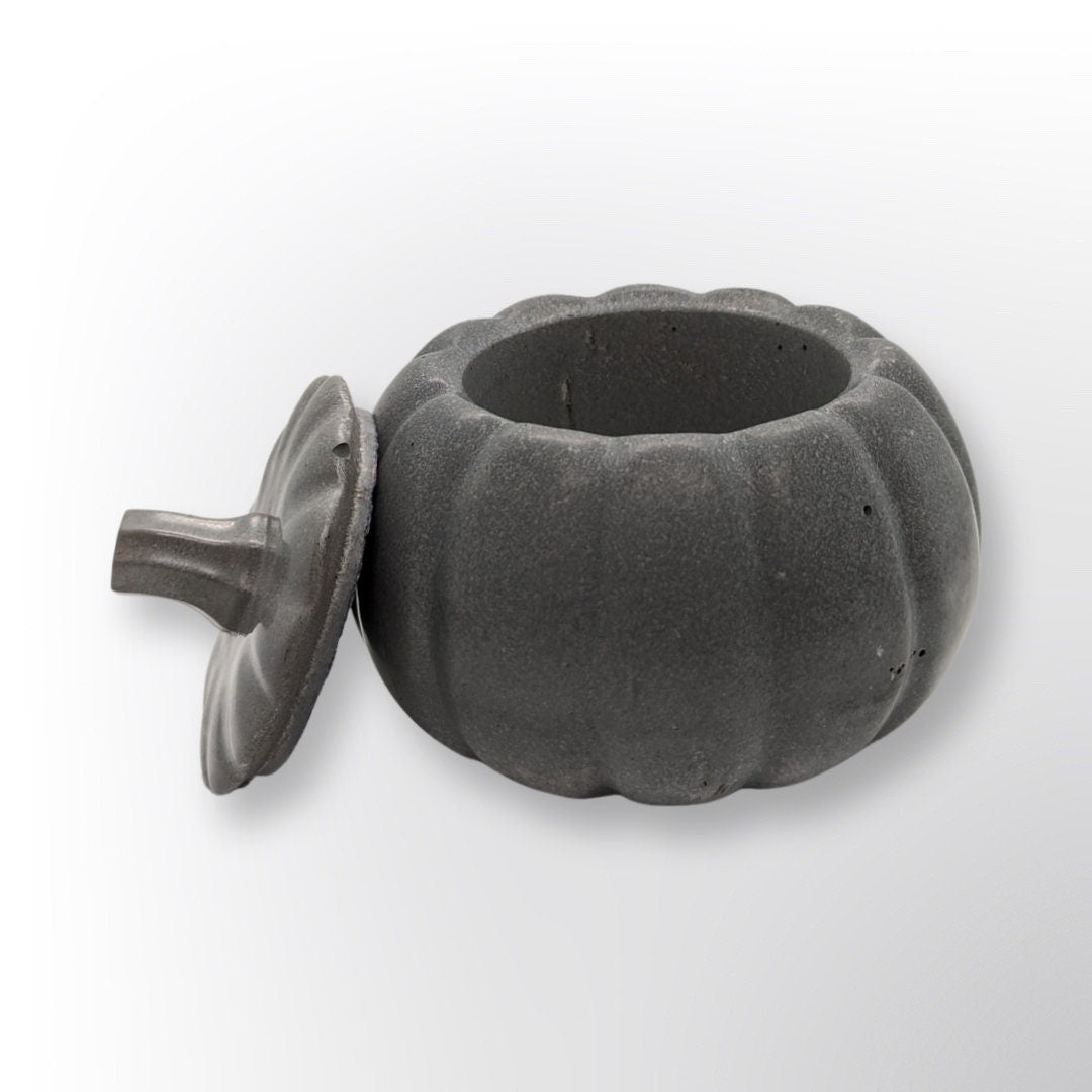 Concrete Pumpkin Trinket Jar
