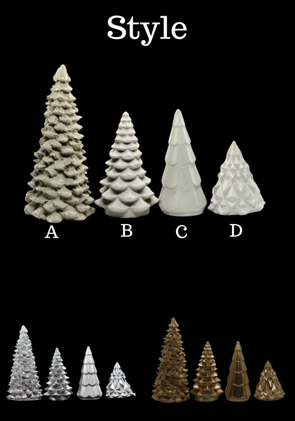 Handmade Concrete Christmas Trees