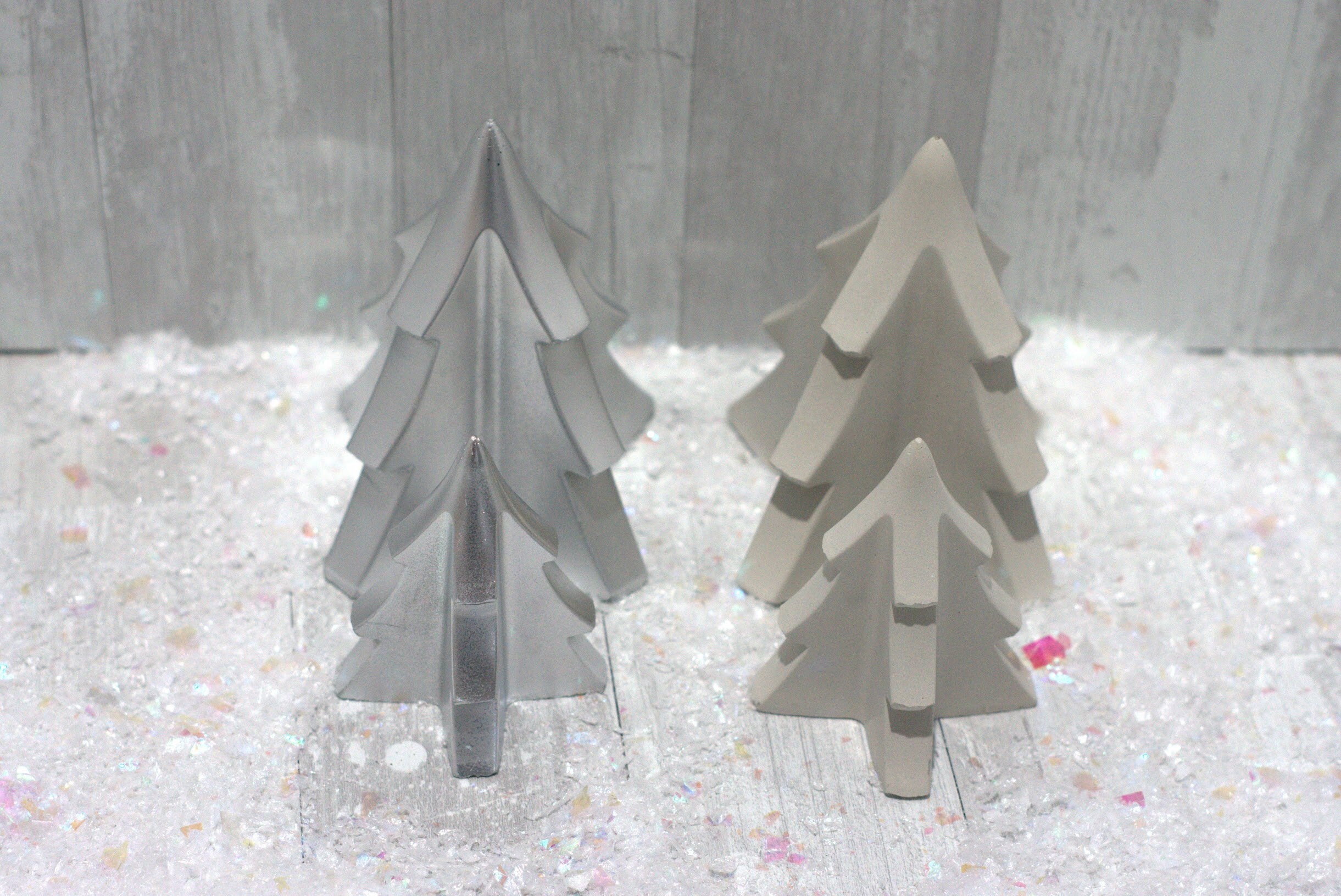 Handmade Concrete Christmas Trees- Set Of 2