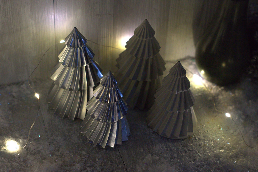 Handmade Concrete Christmas Trees- Set Of 2