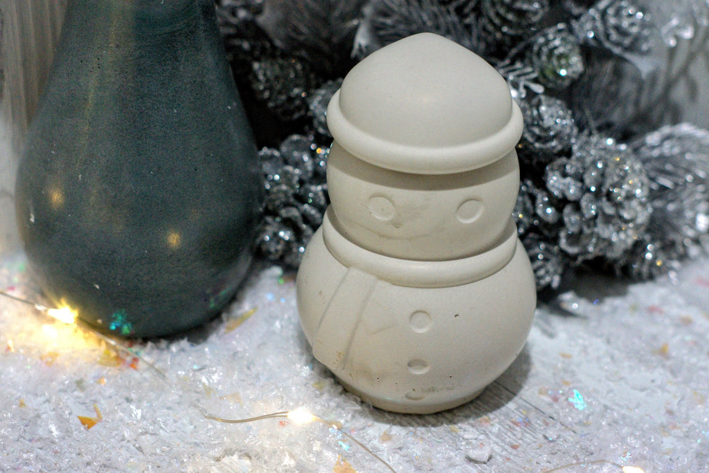 Concrete Snowman Trinket Jar