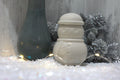 Concrete Snowman Trinket Jar
