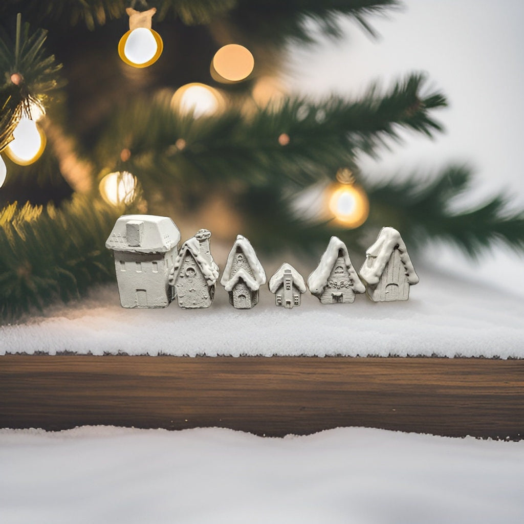 Mini Concrete Christmas Village Set