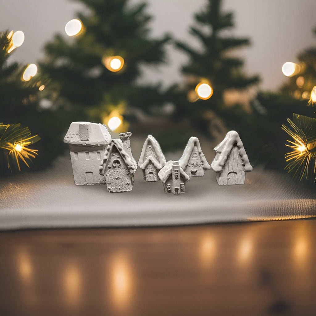 Mini Concrete Christmas Village Set