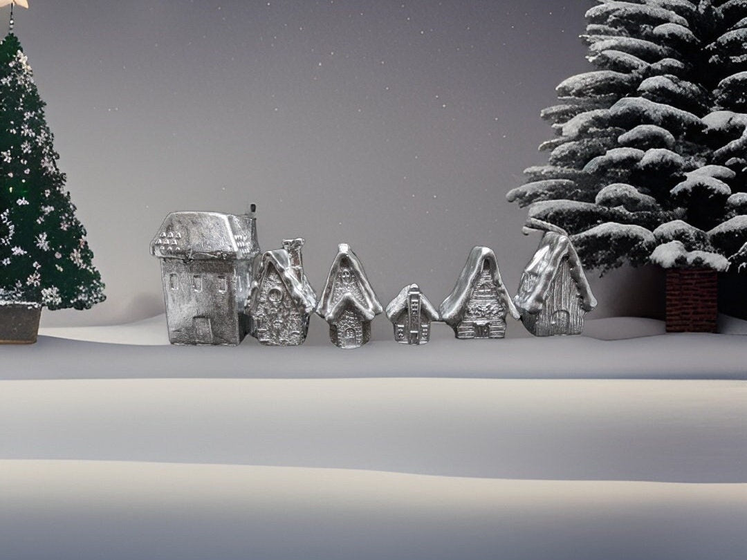 Mini Concrete Christmas Village Set