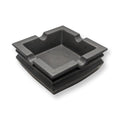 Square Concrete Cigar Ashtray | 4 Slot Cigar Rest | Large Outdoor Patio Ashtray | Modern Industrial Cement Holder | Heavy Duty Smoking Acces