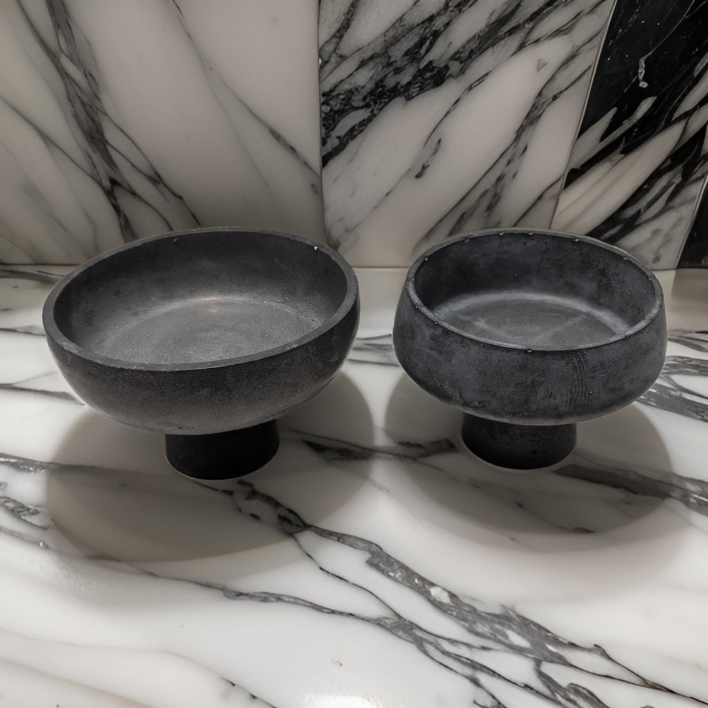 Gray Concrete Pedestal Bowl