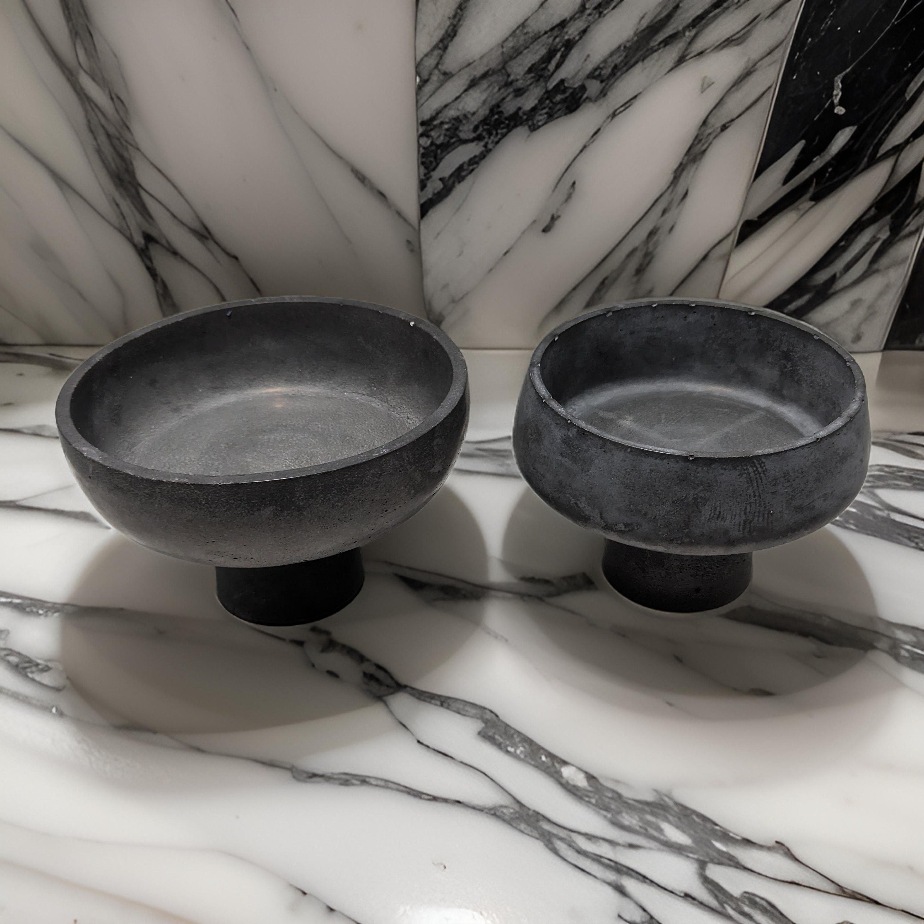 Gray Concrete Pedestal Bowl