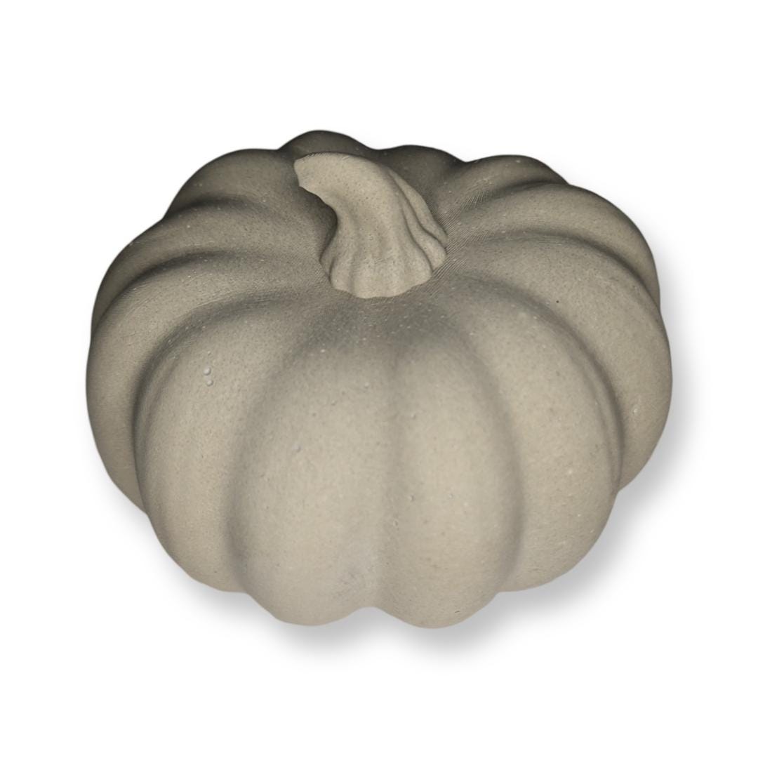 3.5 Inch Concrete Pumpkin- White, Orange & Blue
