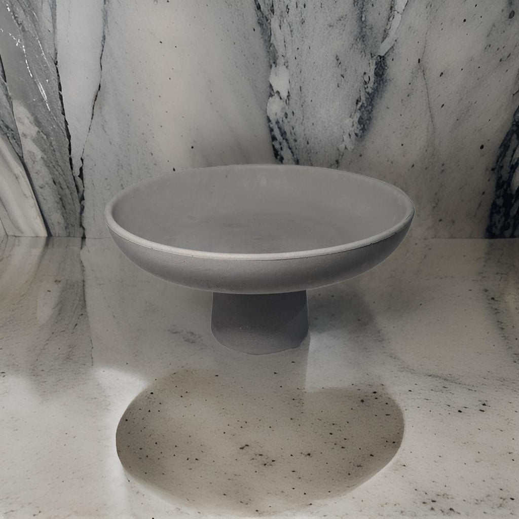 Gray Concrete Large Pedestal Bowl